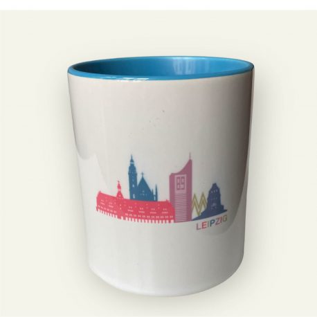 Leipzig Tasse mit Skyline in blau
