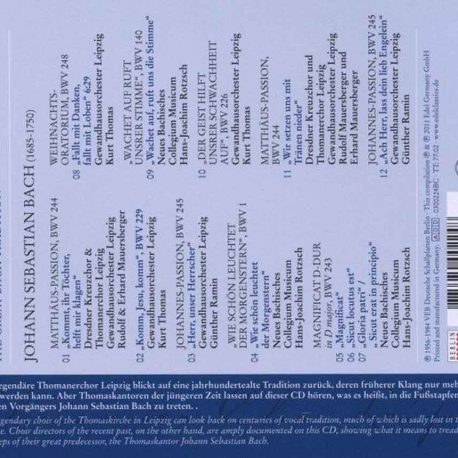 CD, Kulturshop Leipzig, The Great Bach Tradition Thomanerchor Leipzig, Matthäus-Passion BWV 244, Johannes-Passion BWV 245, Magnificat D-Dur BWV 243, Weihnachts-Oratorium BWV 248,