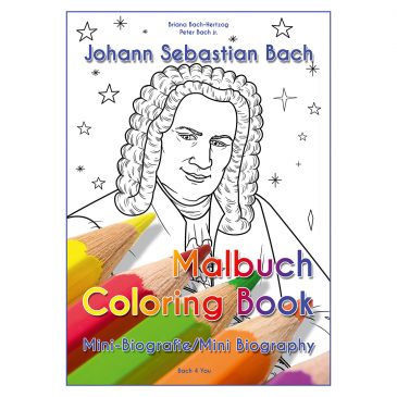 Johann Sebastian Bach Malbuch mit Mini-Kurzbiografie