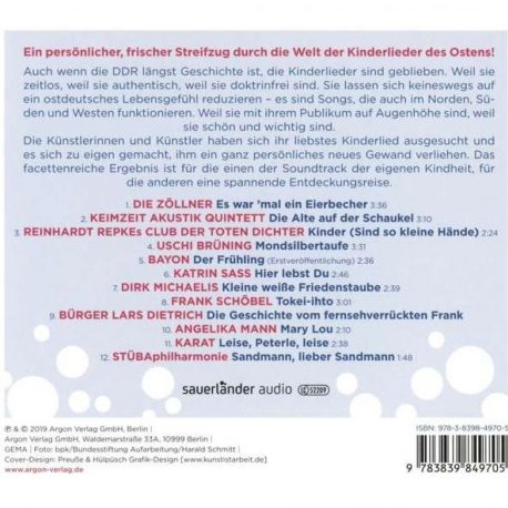 Kinderlieder aus dem Osten. Rückseite der CD mit Titelliste.