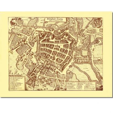 Historischer Stadtplan Leipzig 1637