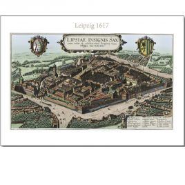 Historischer Stadtplan Leipzig 1617