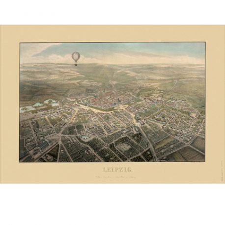 Historischer Stadtplan Leipzig von 1850.