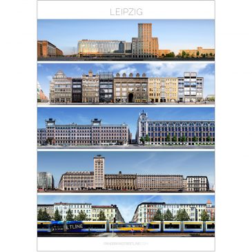 Poster – Straßenzüge Leipzig – 4 Motive [Panoramastreetline]