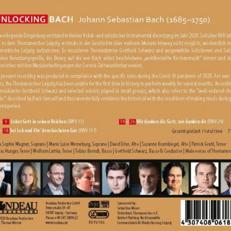 CD Johann Sebastian Bach: Kantaten BWV 11,29,117 - unlocking Bach mit Johann Sebastian Bach auf dem Cover.