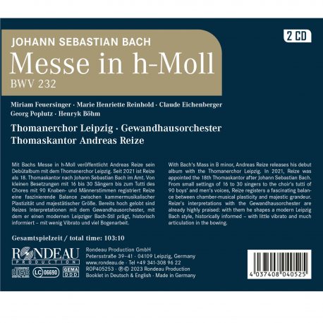 CD H-Moll MEsse Andreas Reize Thomaskantor